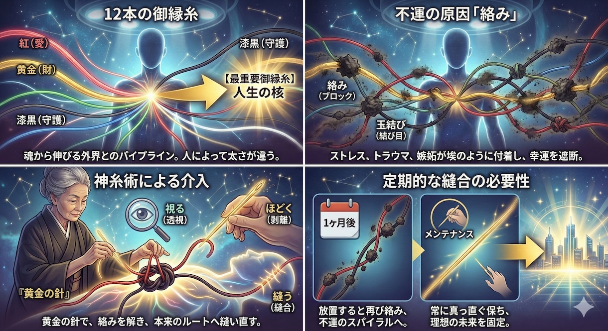 神糸術を使い良縁を縫い合わせます 絡まった因縁をほどき、必要な縁（人・金・運）を強制的に結ぶ イメージ3