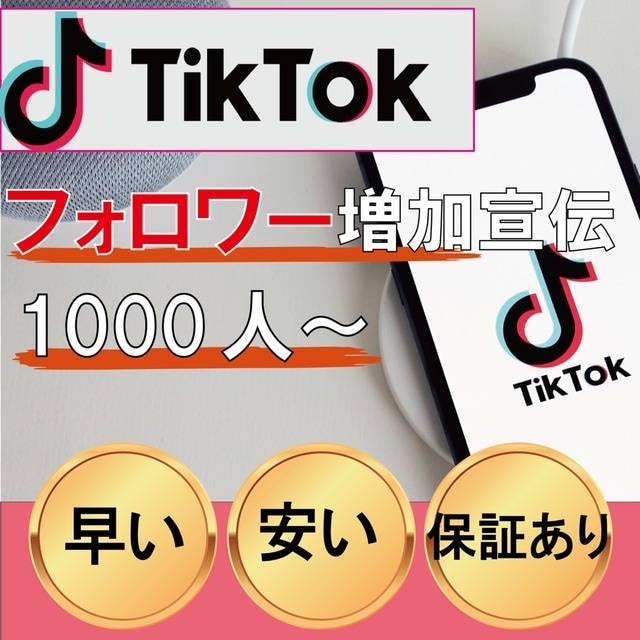 tiktokフォロワーを格安で増加いたします tiktokフォロワー増加1000人から5万人 イメージ1