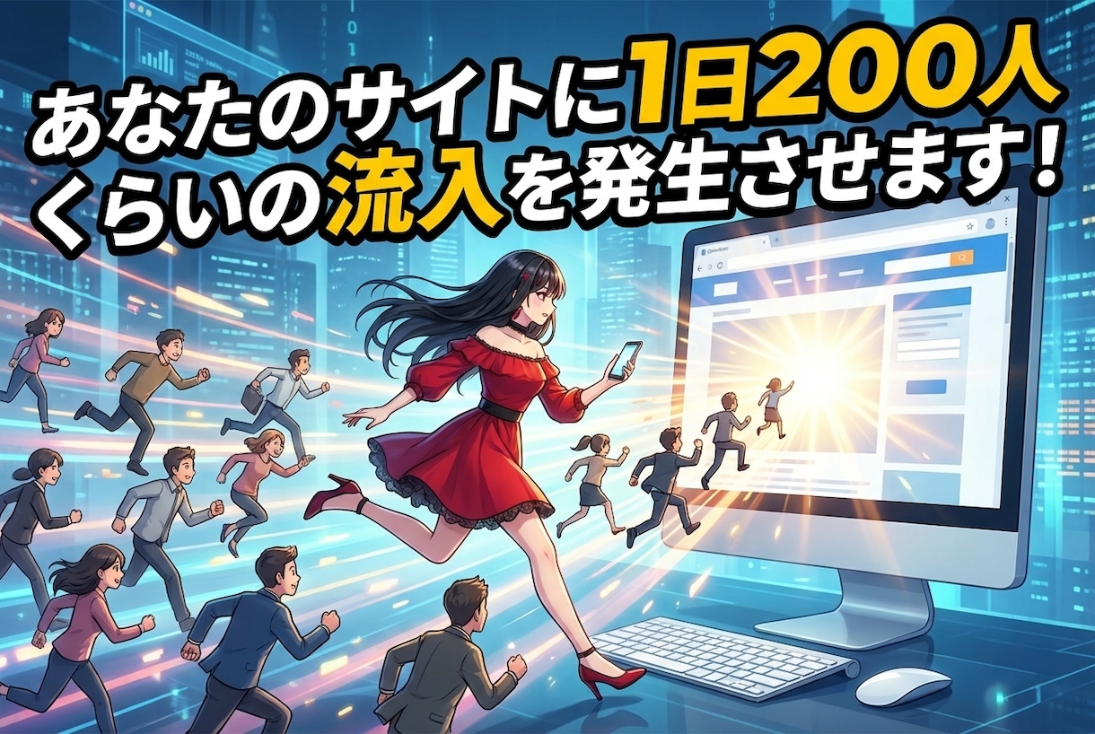 １ヵ月間、毎日100～200人ほどアクセスさせます ご指定サイトに毎日指定ワードでアクセスします！ イメージ1