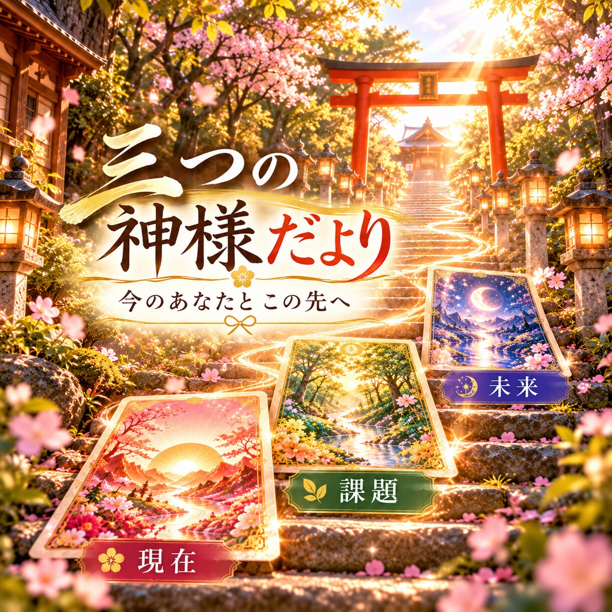 三つの神様だより⛩️今のあなたとこの先を読解きます ⛩️現在・課題・未来⛩️三つの導きを結び今のあなたへ届けます イメージ1