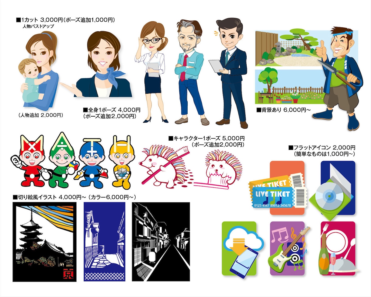 用途自由、いろんな挿絵イラスト描きます チラシ・パンフ・メニュー・ハガキ等の挿絵にプレゼントにも！ イメージ2