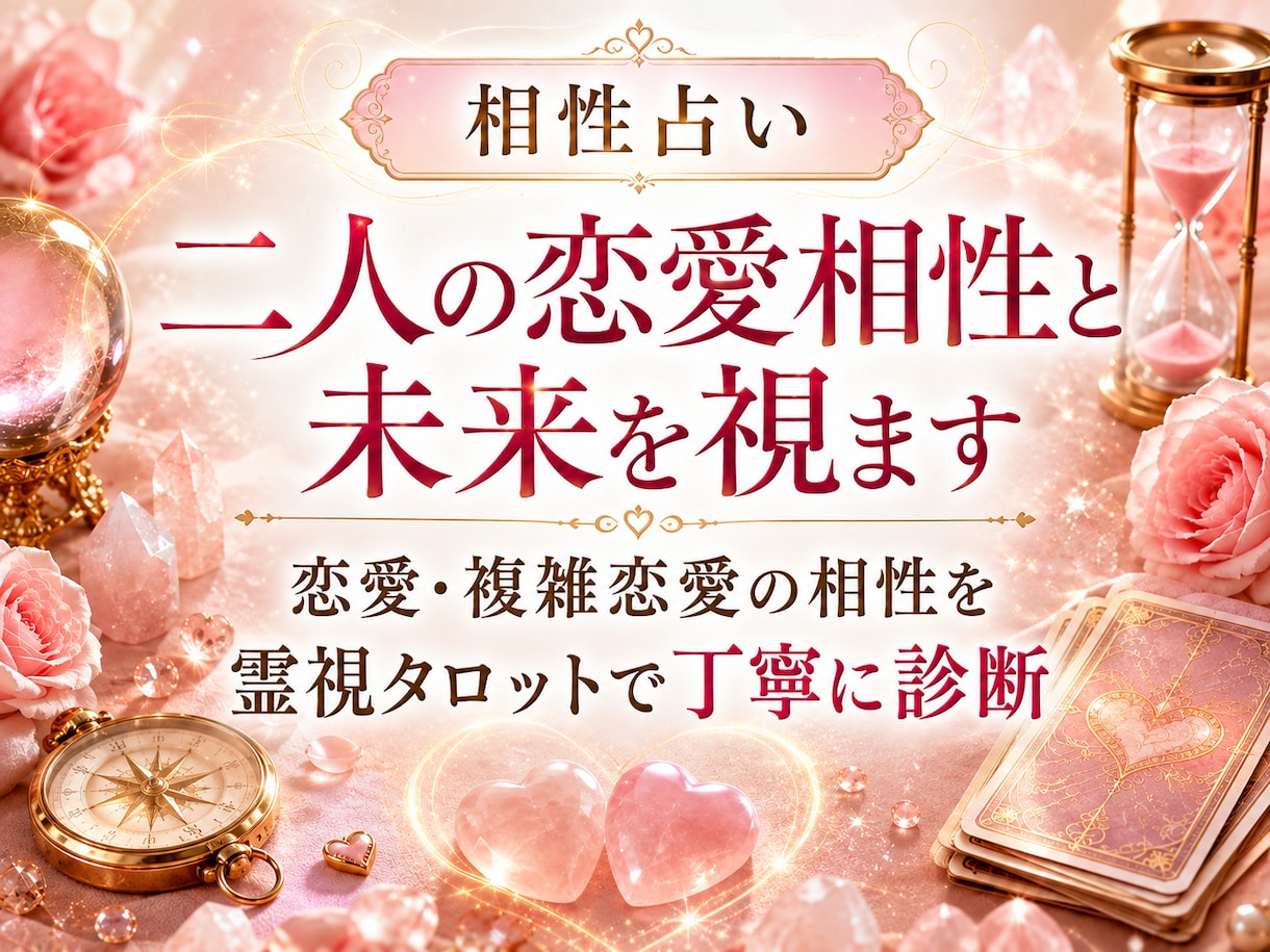 彼との相性は？恋愛相性・本音・二人の未来を視ます 片思い・複雑恋愛・結婚相性まで霊視タロットで丁寧に詳しく鑑定 イメージ1