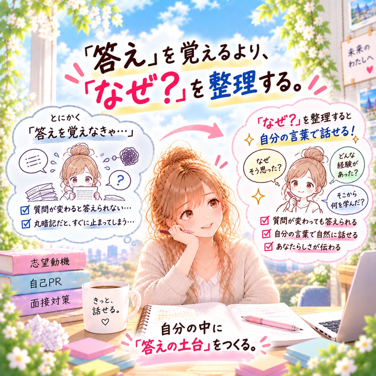 面接が苦手な方へ｜回答整理・模擬面接まで対策します 丸暗記では話せない。深掘りが怖い。自分の言葉で話せる面接へ イメージ3