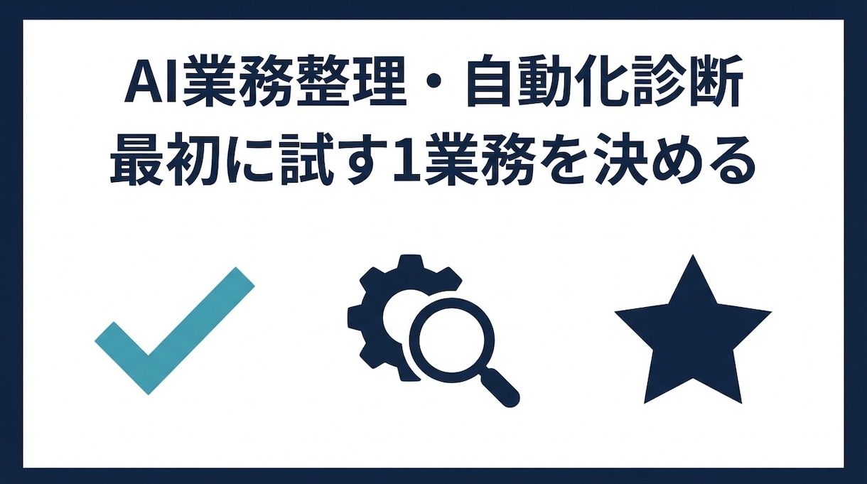 繰り返しPC作業の自動化候補を整理します 費用とリスクを比べ、最初に試す1業務を決めます イメージ1