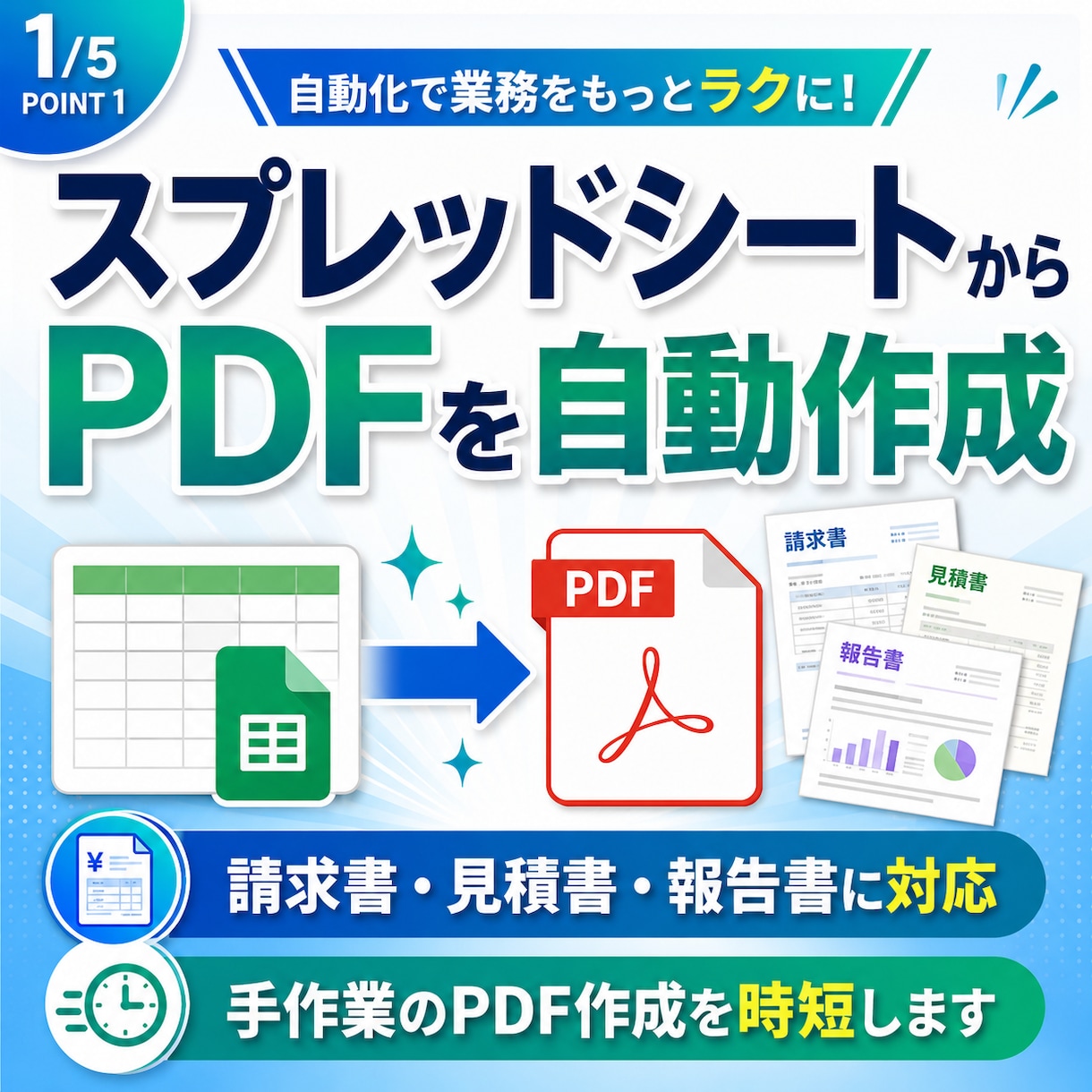 GoogleスプレッドシートからPDF作成します 請求書・見積書などのPDF化を自動 イメージ1