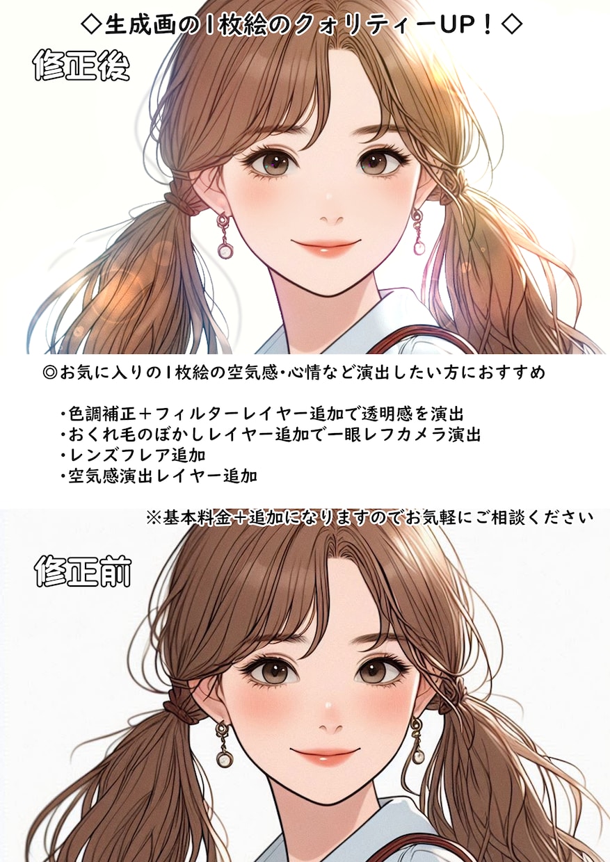 ＡIイラストのレタッチ・加筆修正いたします AIイラストを違和感ない仕上がりに… イメージ3