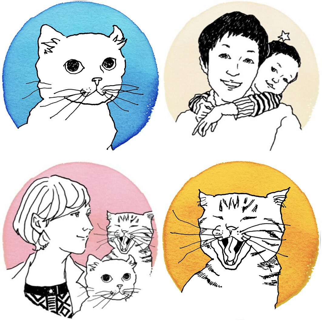 温かみのある線画イラストの似顔絵アイコンを描きます ライン、ツイッター、インスタグラムなどのSNSアイコンに イメージ3