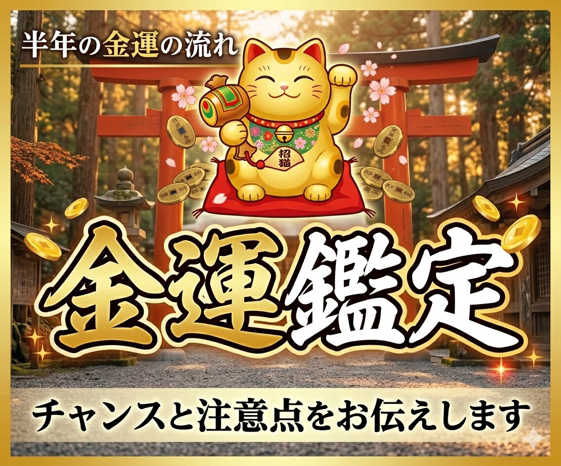 半年の金運鑑定でお金の不安を解消します お金の不安を減らし、金運・財運アップしお金を引き寄せる占い イメージ1