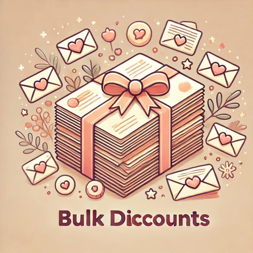 最大50％OFF！まとめ買い割引を導入いたします まとめ買い割引開始！大切な人に心を込めた手紙を、もっと手軽に イメージ1