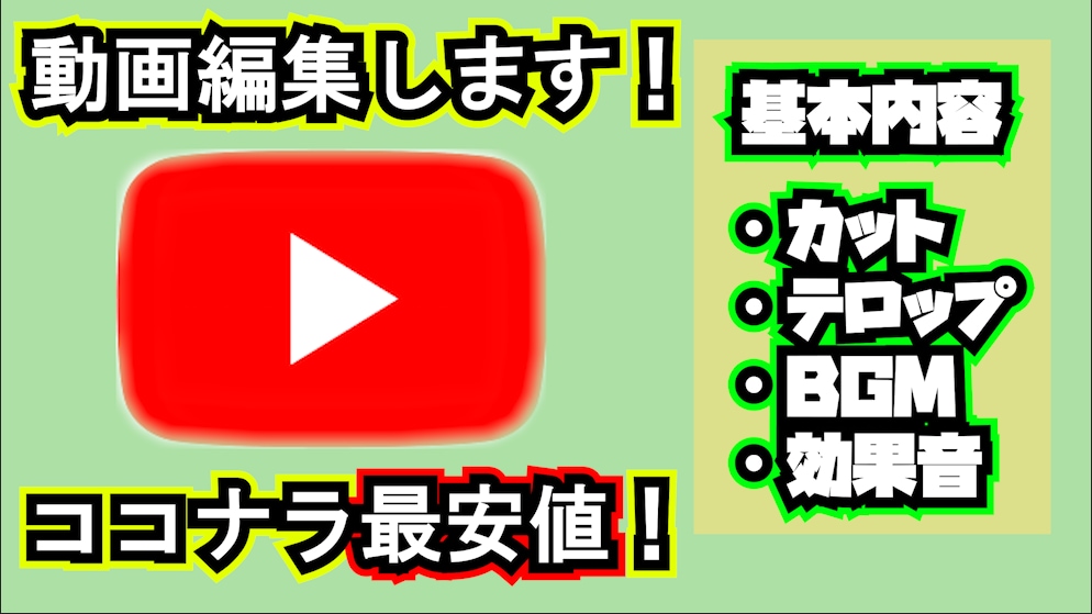 最安！？YouTube動画を全ジャンル編集します 他にない安さと信頼できる完成度！ イメージ1