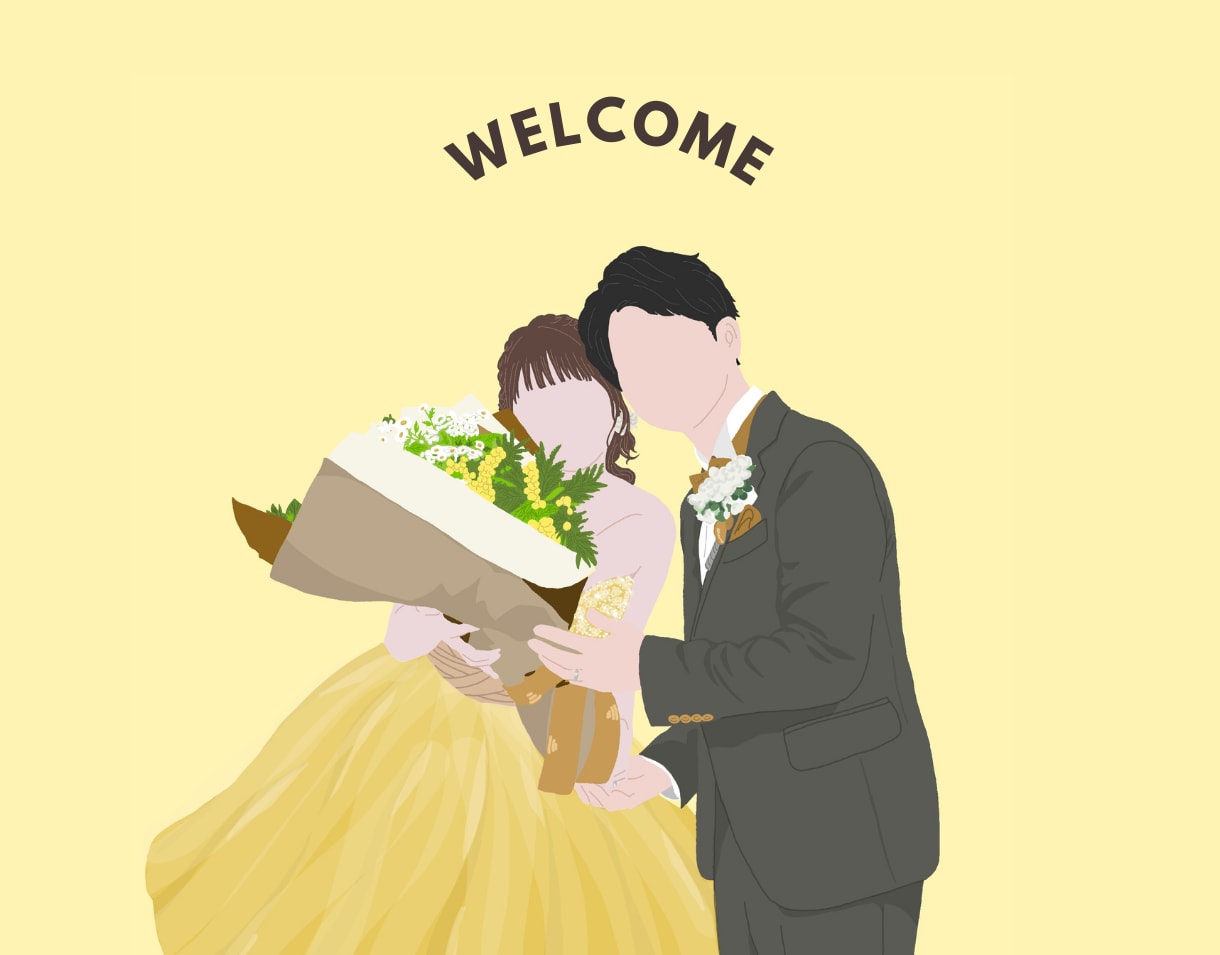 写真からウェディングイラスト作成します ウェディングアイテムや結婚祝いに♡ イメージ1