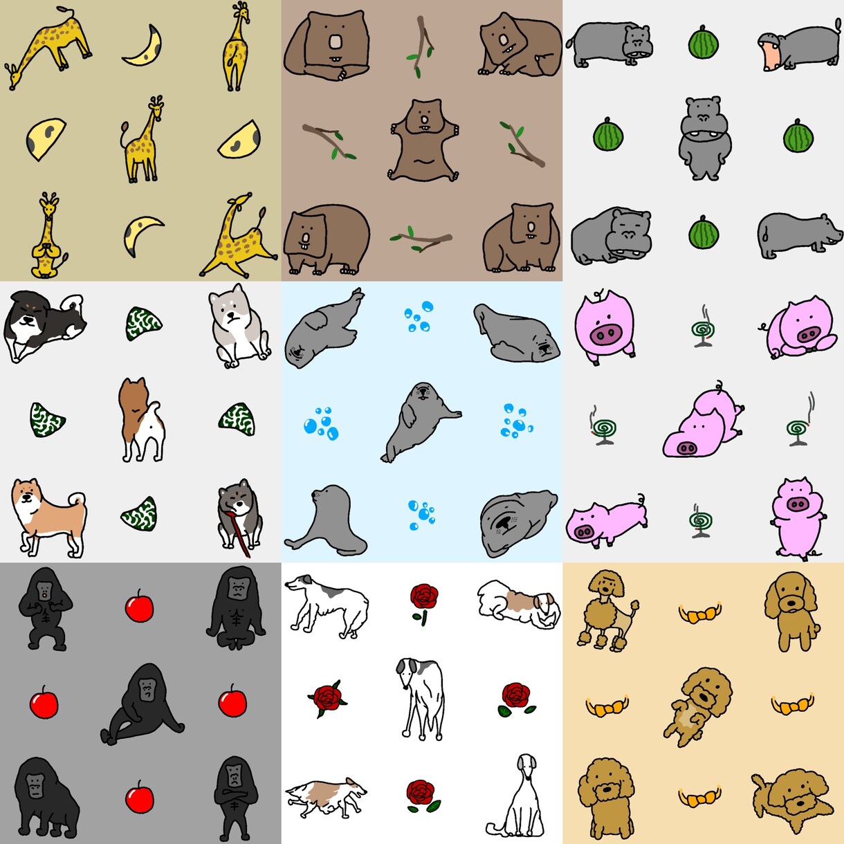 動物のゆるいイラスト描きますます ゆるくデフォルメしたタッチで百獣を描きます。 イメージ7