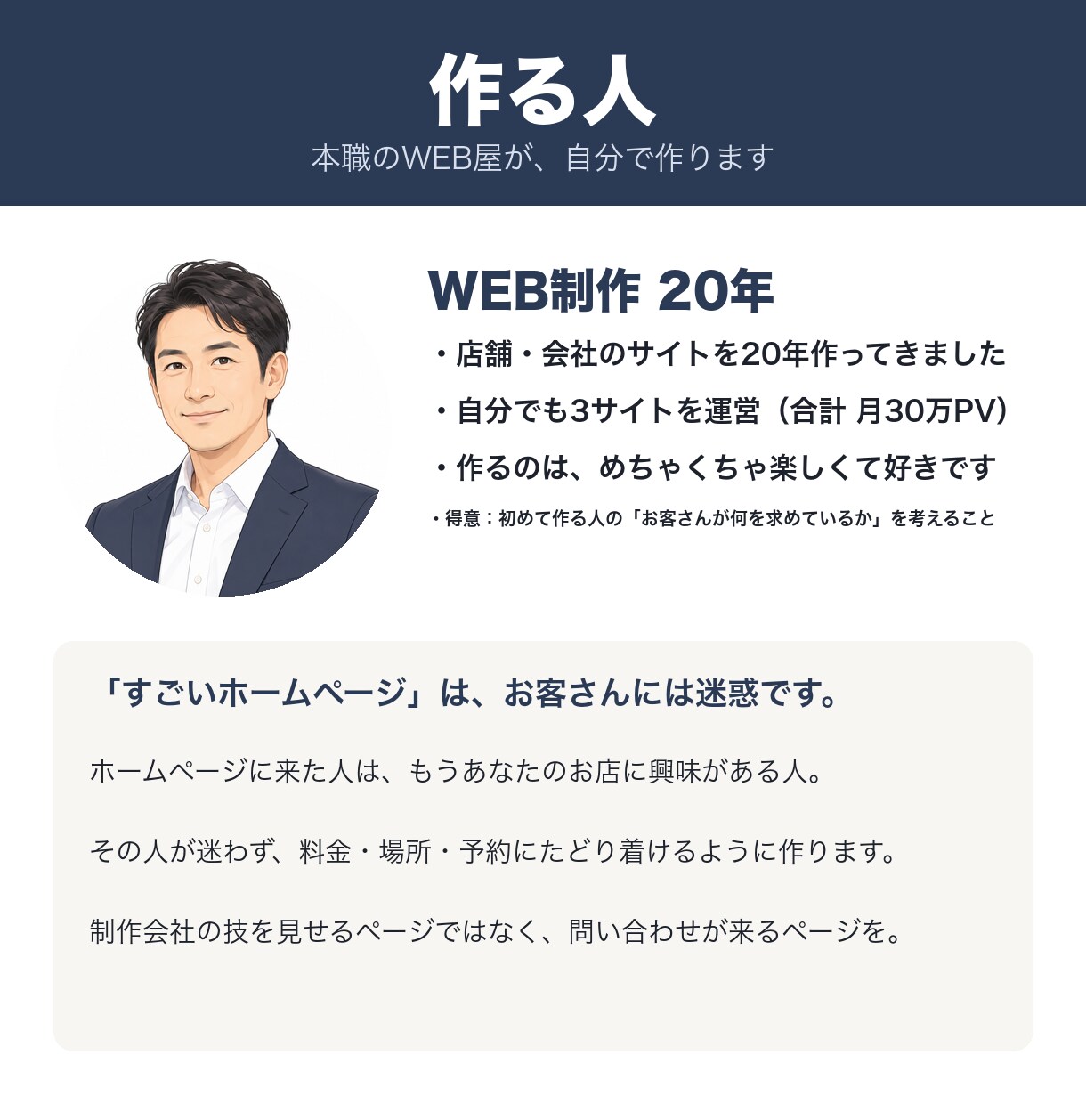 お店のホームページを、伝わる導線で作ります WordPress・スマホ対応・5ページ・文章の整えこみ込み イメージ9