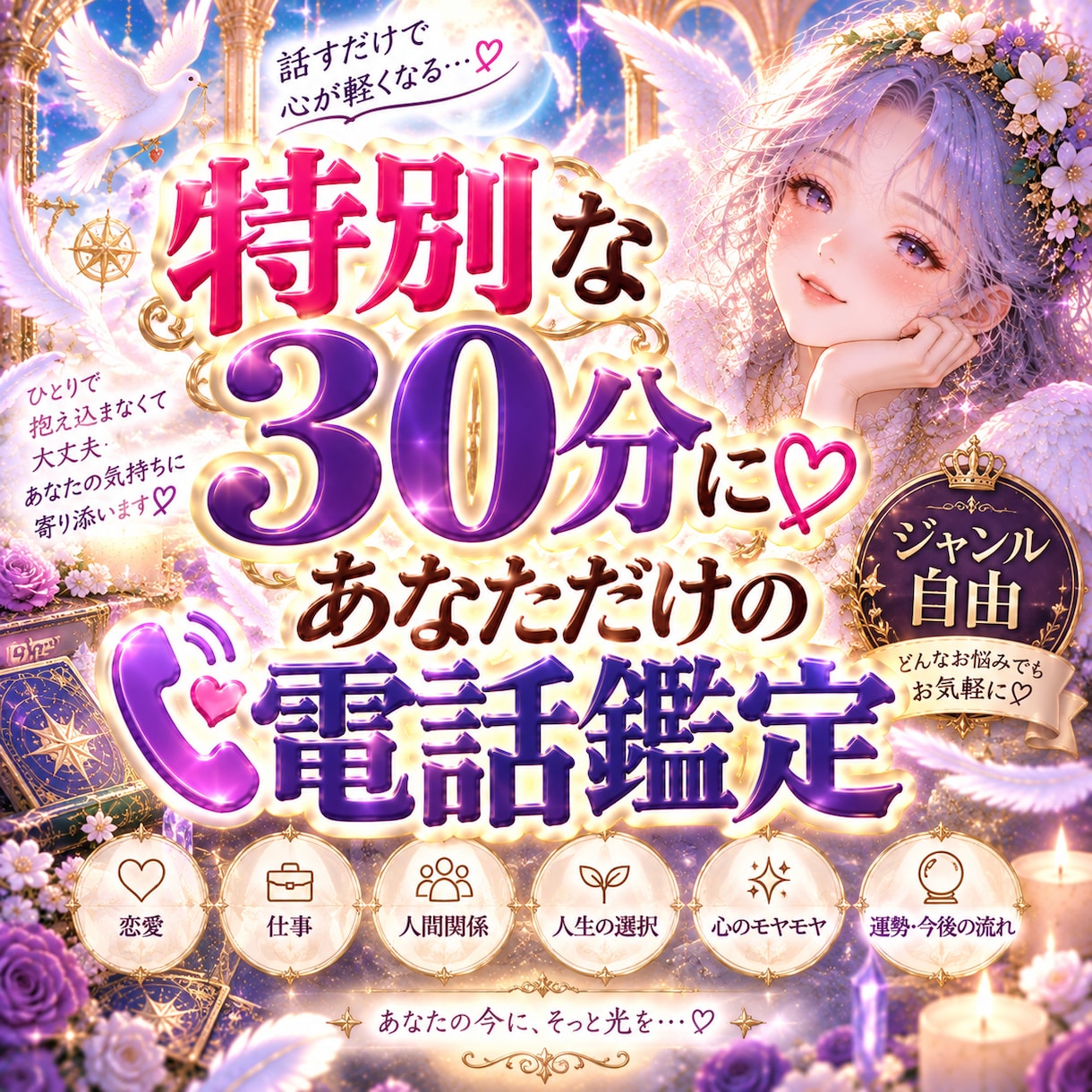 30分間！ジャンル自由で何個でもリーディングします お悩みが何個もある、聞きたいことが沢山なあなたに向けたご鑑定 イメージ1