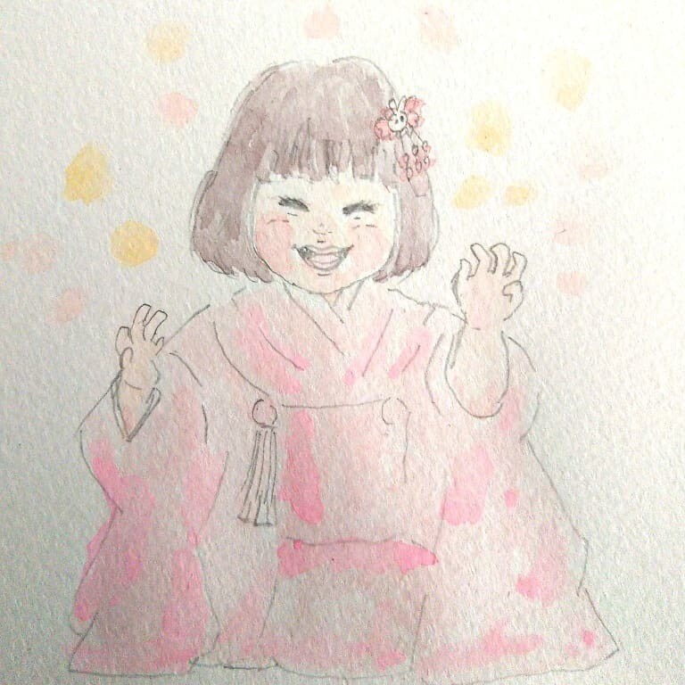 優しいタッチの水彩画似顔絵描きます 水彩絵の具と水彩色鉛筆を使い優しい感じの似顔絵を制作します イメージ8