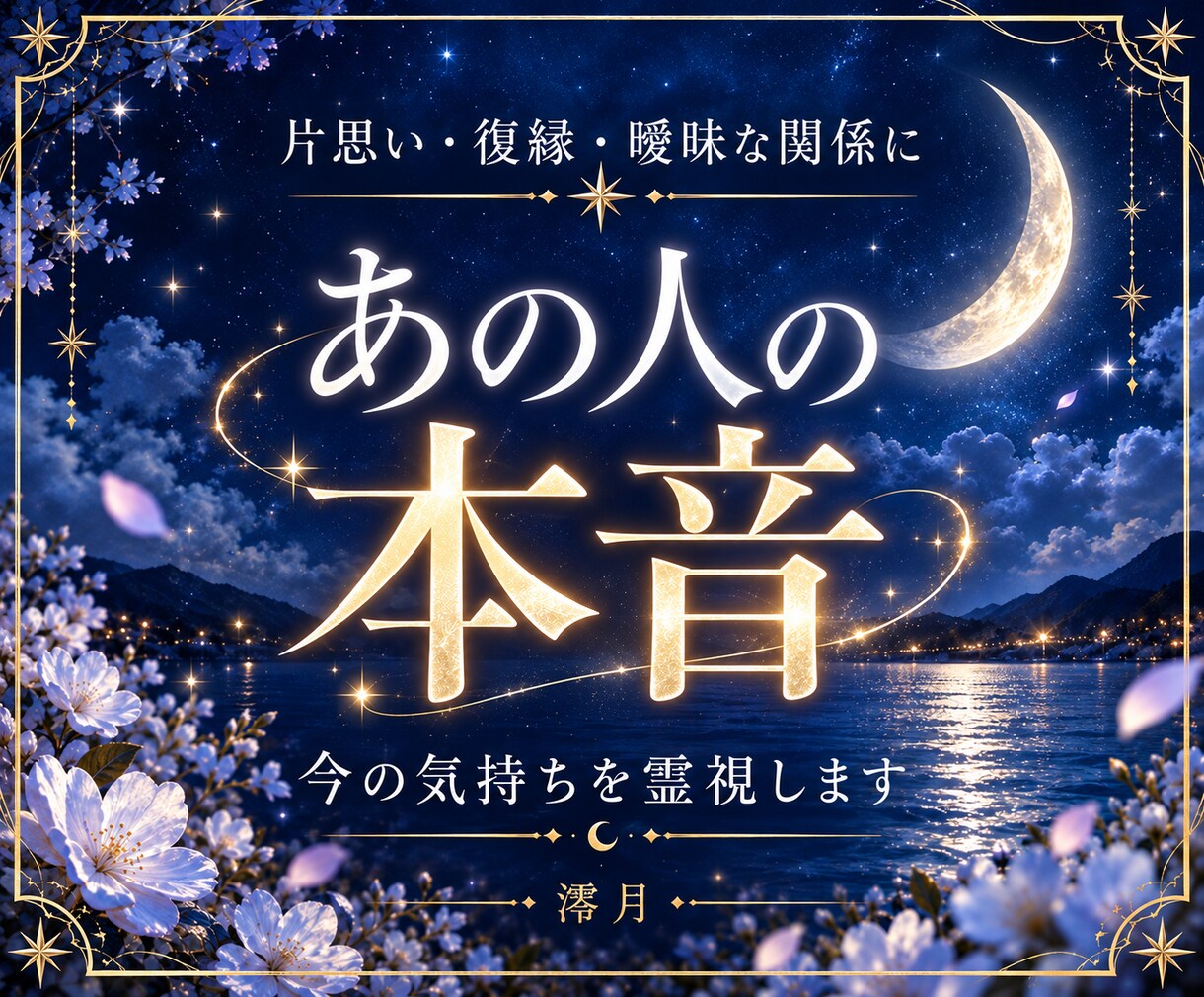 あの人の本音と二人の未来を神託霊視で読み解きます 月明かりのように寄り添い、苦しい恋の行方を丁寧に視ます イメージ1