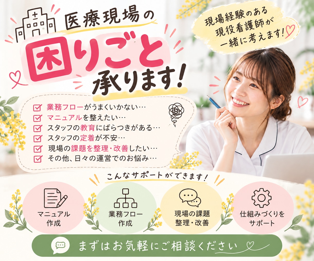 医療現場のお困りごと承ります 現場の声に寄り添い一緒に考えます イメージ1