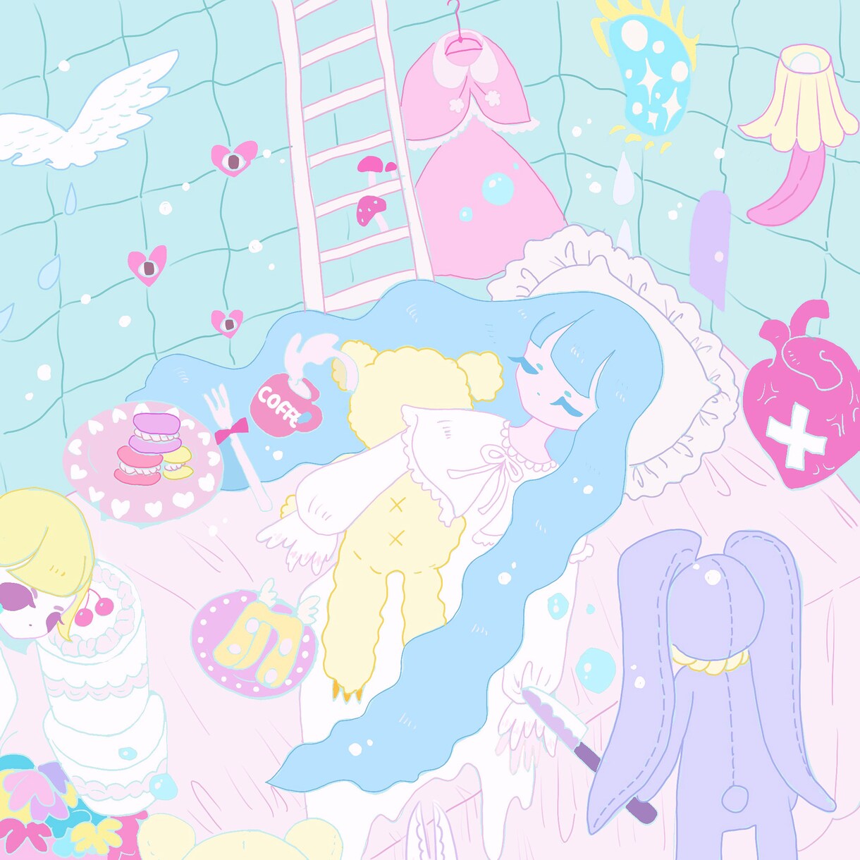 個性的なアートがすきな方にイラストを提供します 夢のような不思議な世界観 x 闇かわいいの女の子たち イメージ7