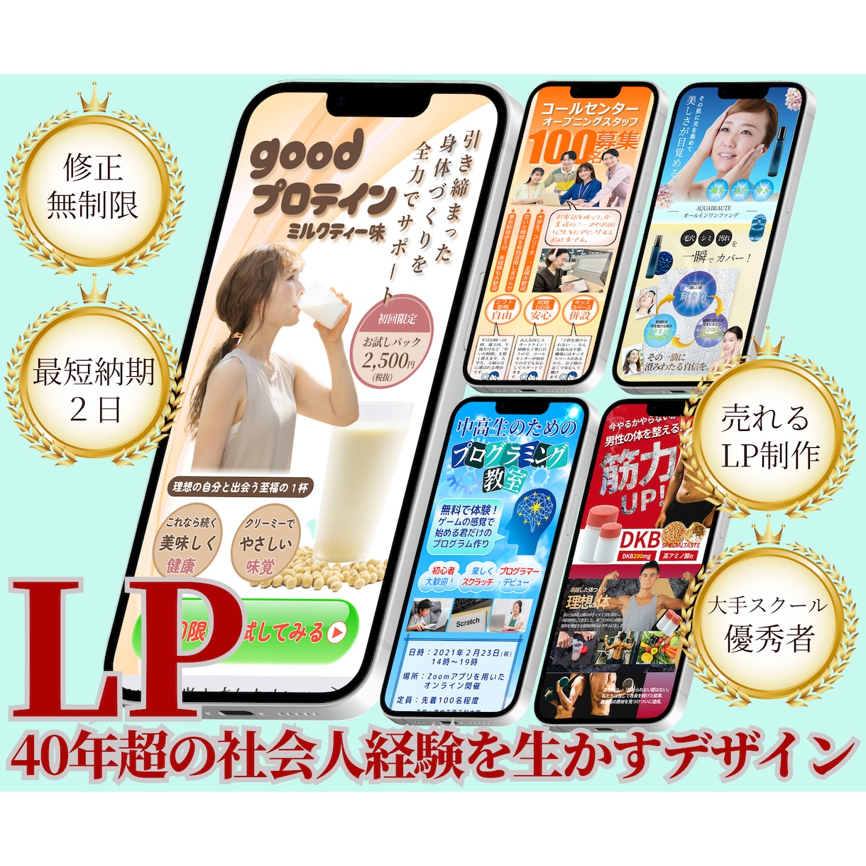 40年超の社会人経験を生かしたデザインを提供します 多業種に対応！お客様の望むLPを安価で制作して売上UPに貢献 イメージ1