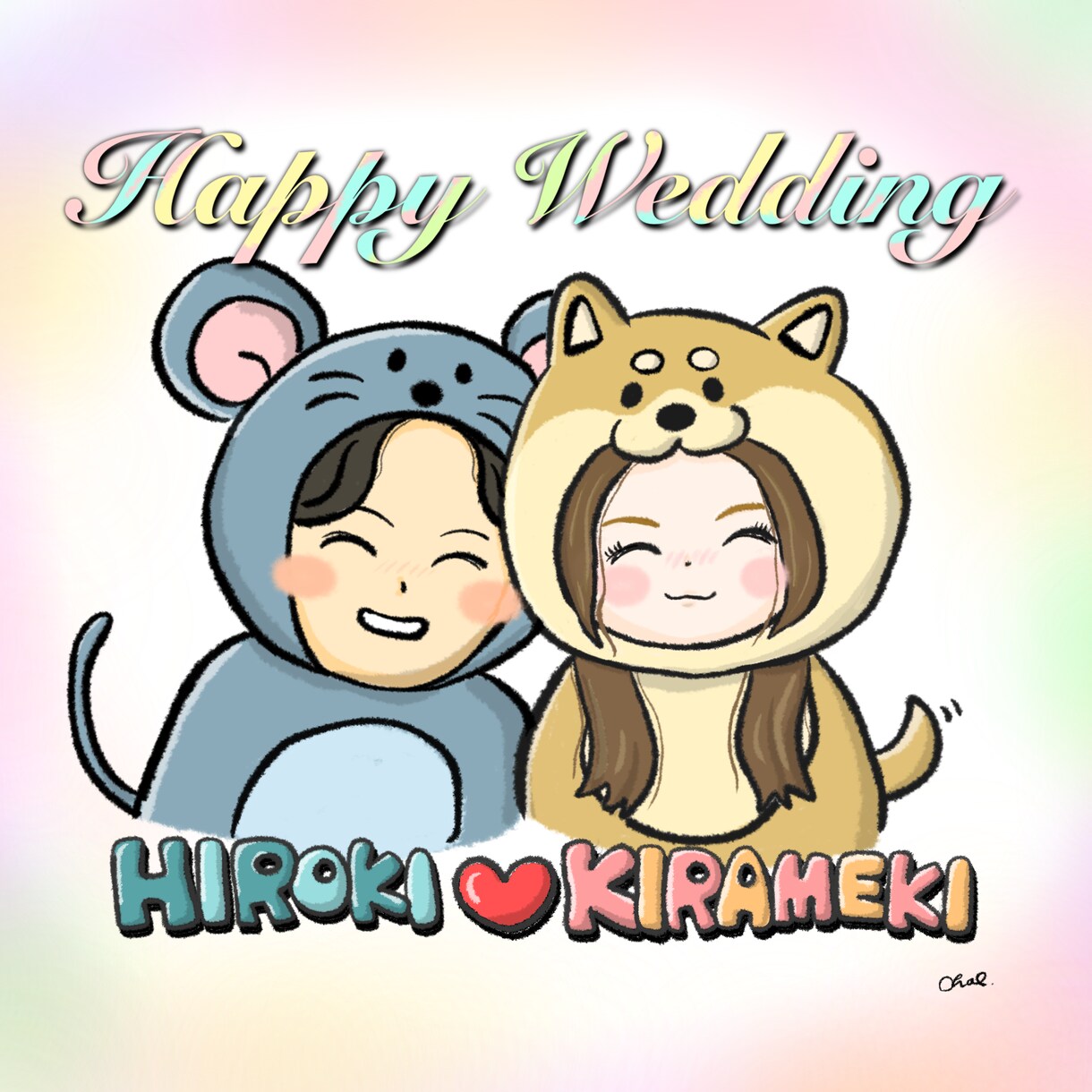 カップル、結婚式、記念日など似顔絵イラスト描きます 雰囲気似顔絵なら任せてください！ イメージ1