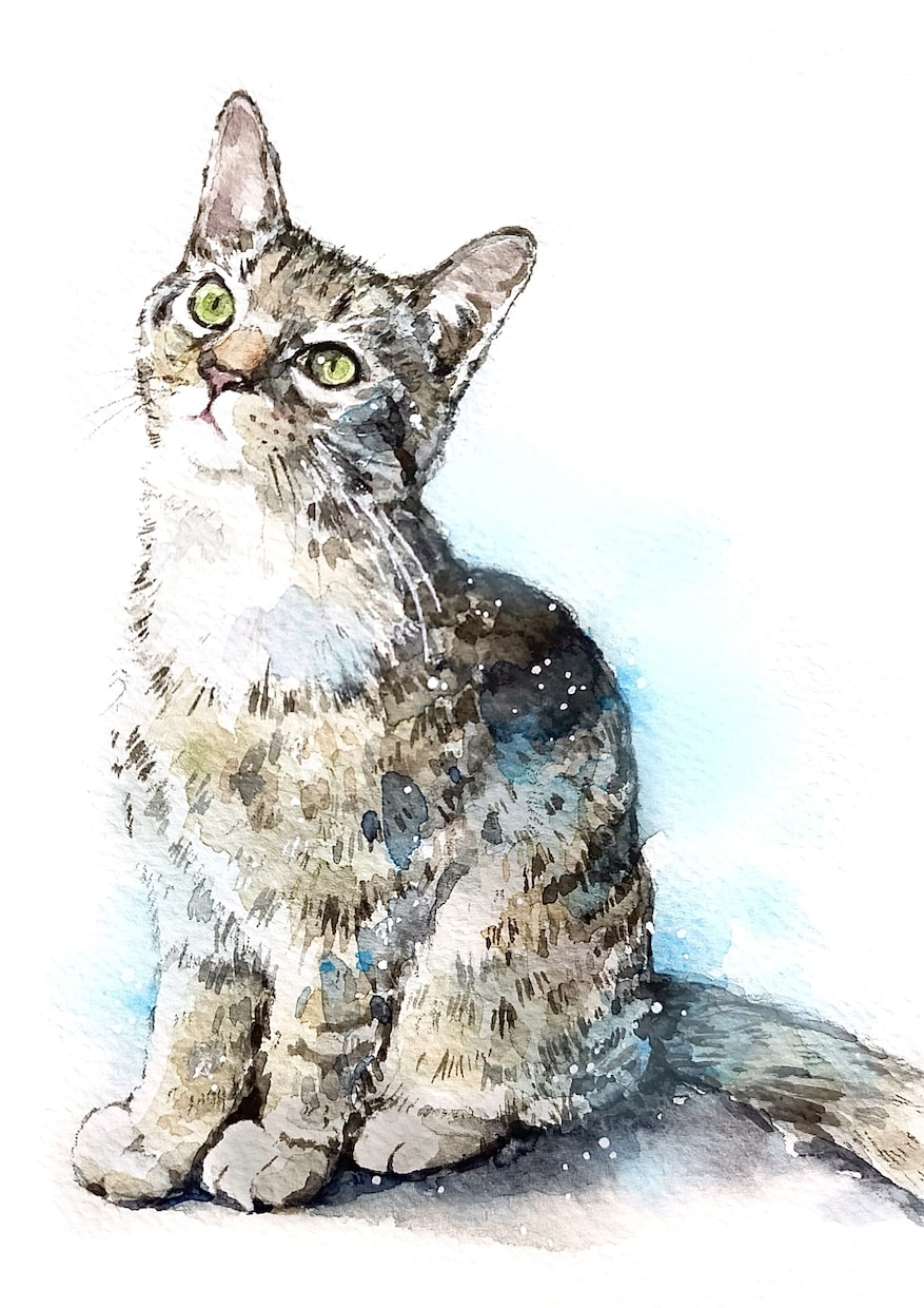 原画◆透明水彩でペット動物のイラストを手描きします 手描きの水彩画のイラスト原画を、ご自宅やプレゼント用に イメージ8