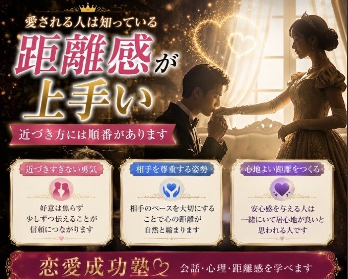 恋愛成功塾・相手の心を読み解く方法をお教えします ✤声掛けのテクニック・会話の広げ方・不安の解消法伝授します✤ イメージ6