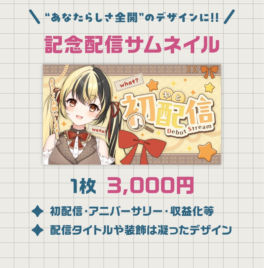 あなたらしさ全開!! サムネイルを作ります サムネ以外も相談OK！背景から装飾までしっかり作り込みます！ イメージ3