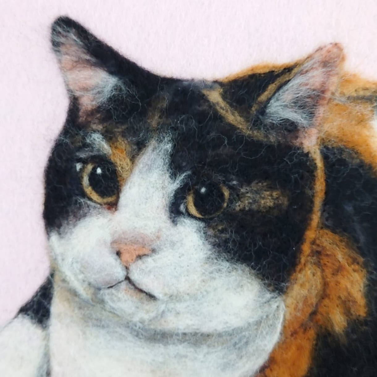 羊毛画であなたの猫ちゃんをそっくりに作ります どこにもない平面の羊毛アート！2L(13cm×18cm) イメージ2