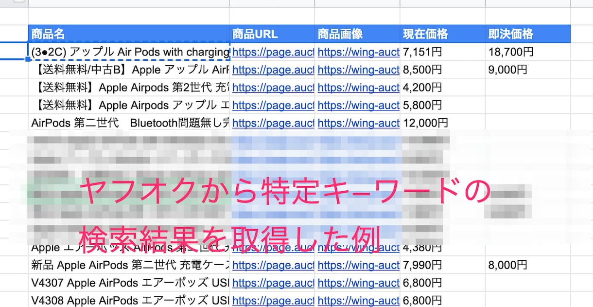 スクレイピング結果をスプレッドシートに書き出します 親切丁寧なヒアリングで本当に必要なデータを抽出します イメージ2