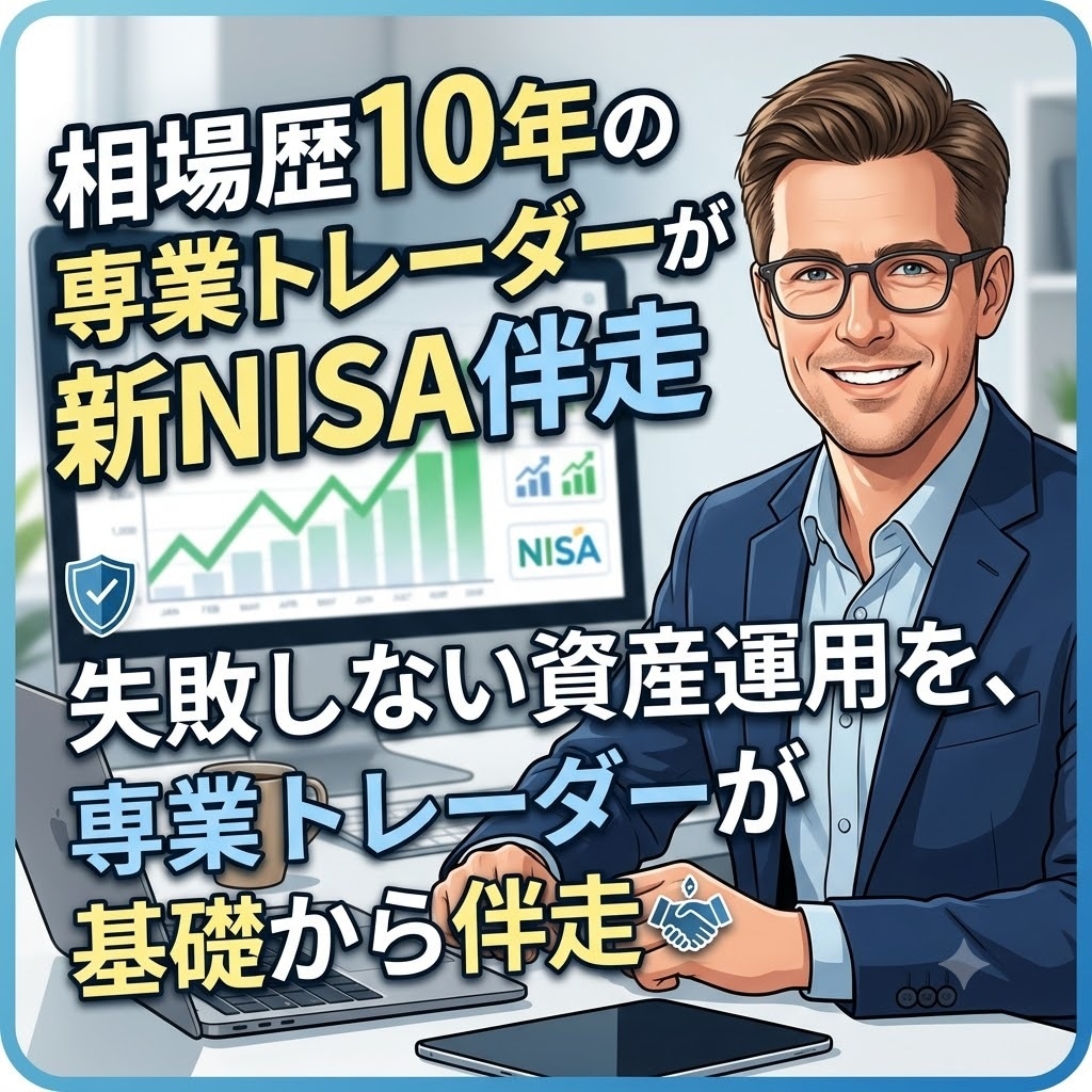 相場歴10年の専業トレーダーが新NISA伴走します 失敗しない資産運用を、専業トレーダーが分かりやすく解説 イメージ1