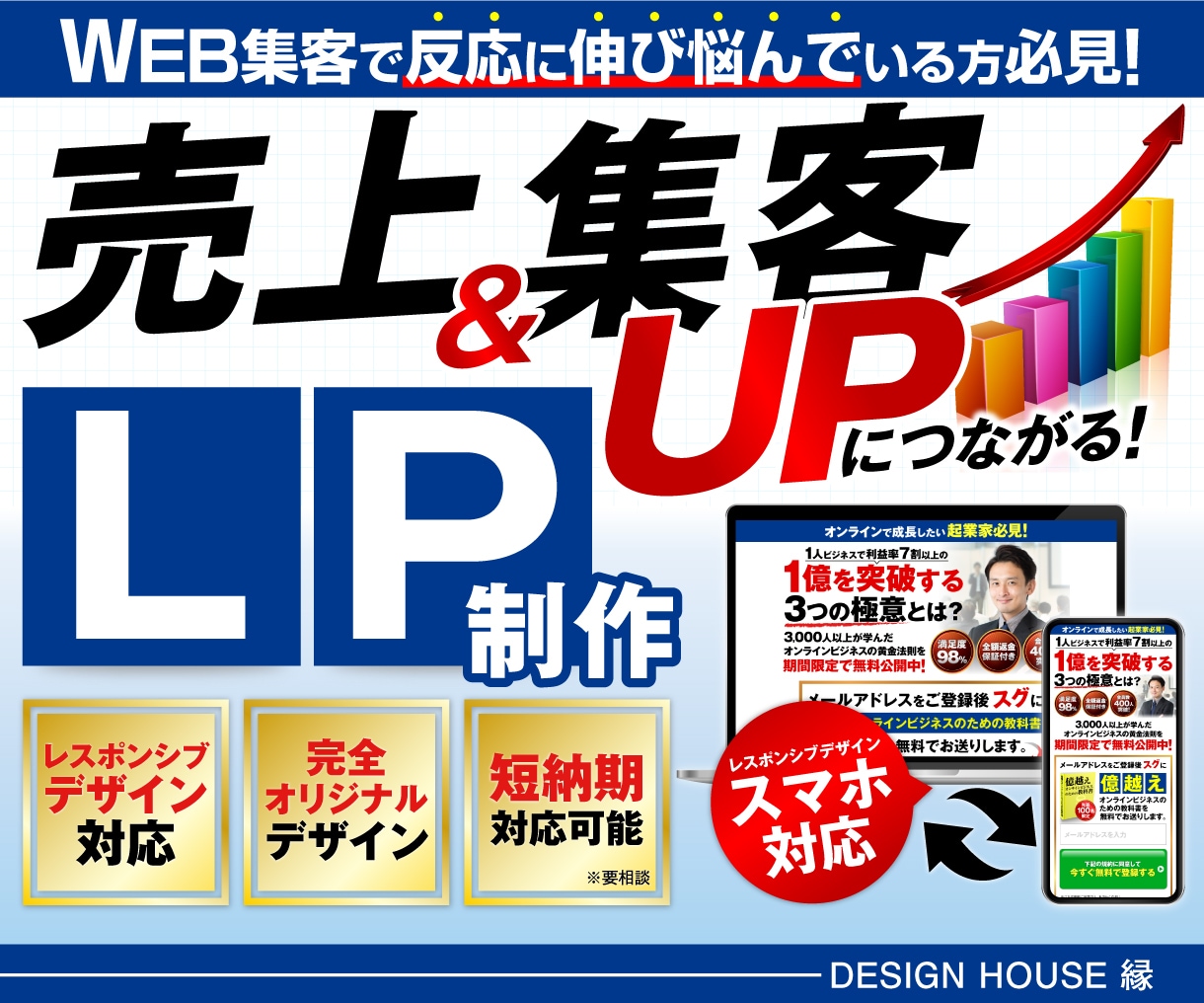 先着10枠限定価格！集客に繋がるLPを制作します 集客でお悩みの方へ／お客様へしっかり伝わるLPデザイン！ イメージ1