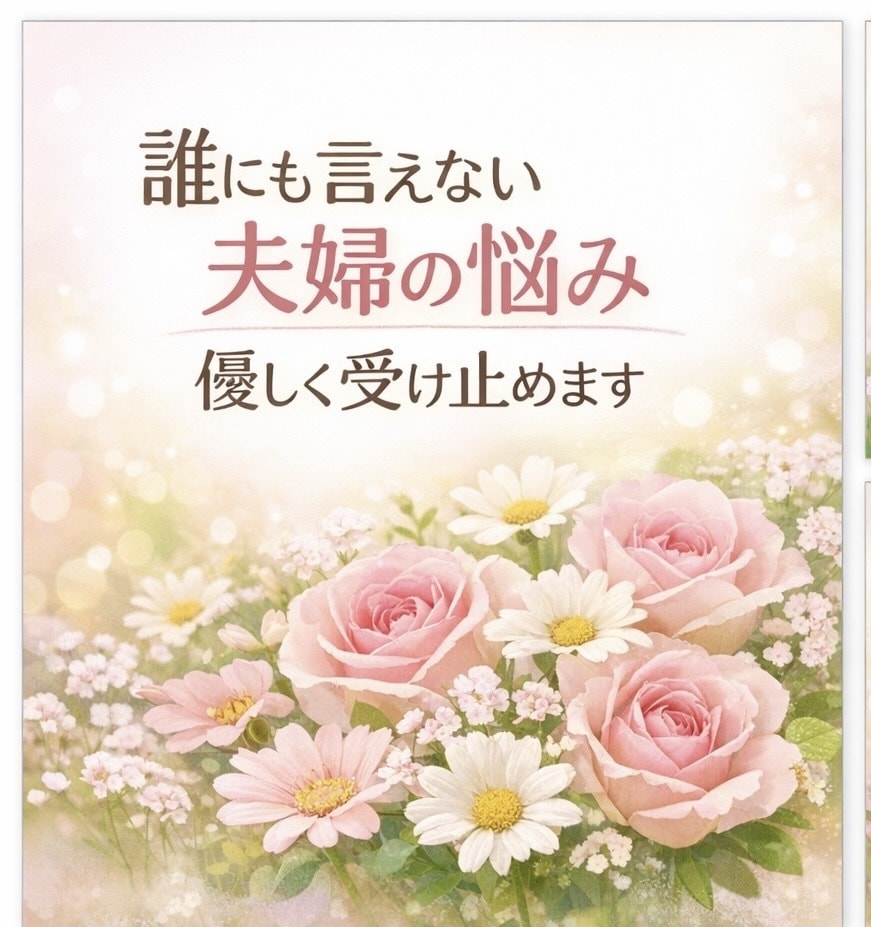 つらい夫婦関係…一人で抱えずお話し聞きます 誰にも言えない夫婦の悩み、優しく受け止めます イメージ1