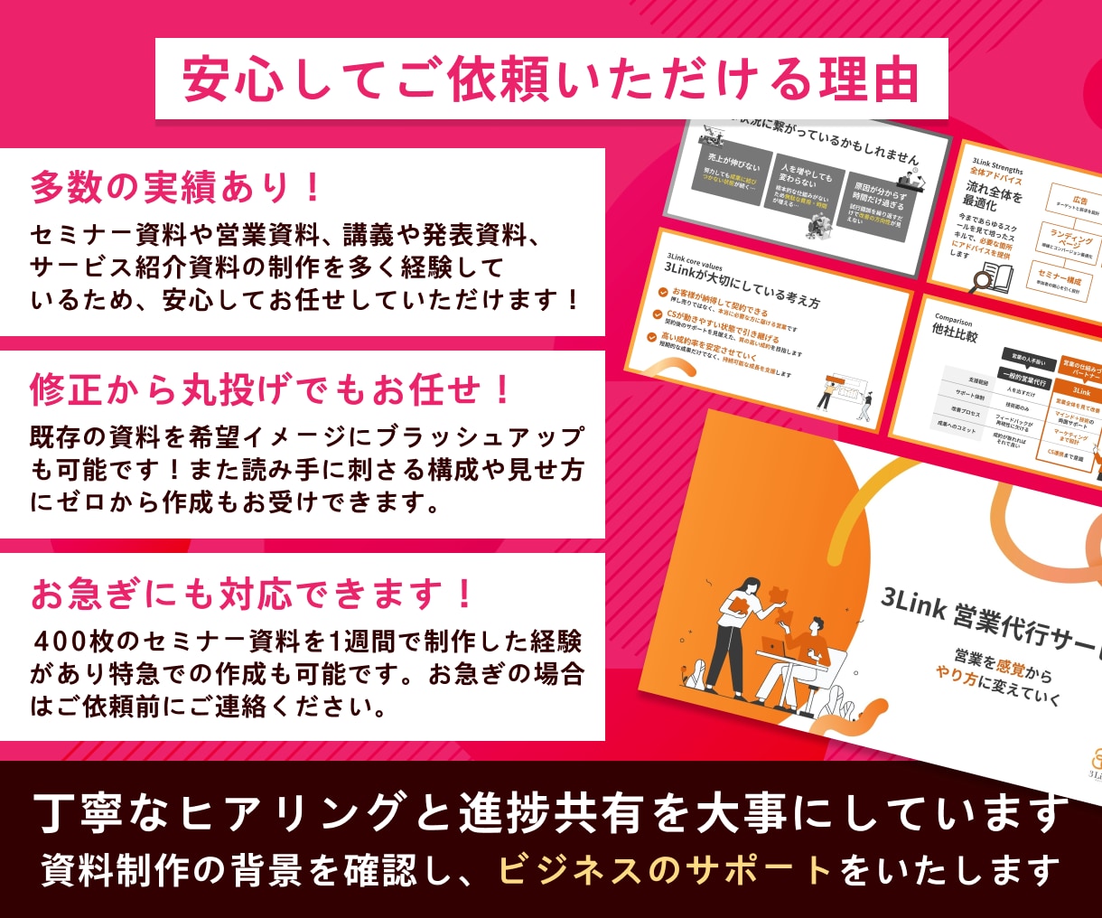 見る人が理解しやすく、印象に残る資料を制作します サービス開始キャンペーン！先着3名20%OFF✨ イメージ4