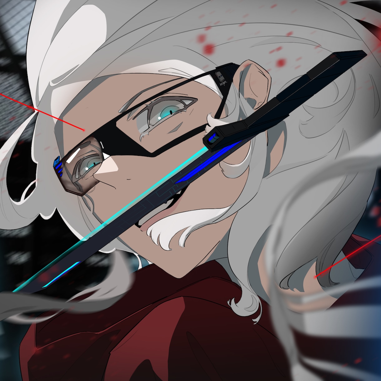 サイバーチックでメカチックなキャラクターを描きます 体の一部が機械やサイバーチックな装備を持ったイラストアイコン イメージ9