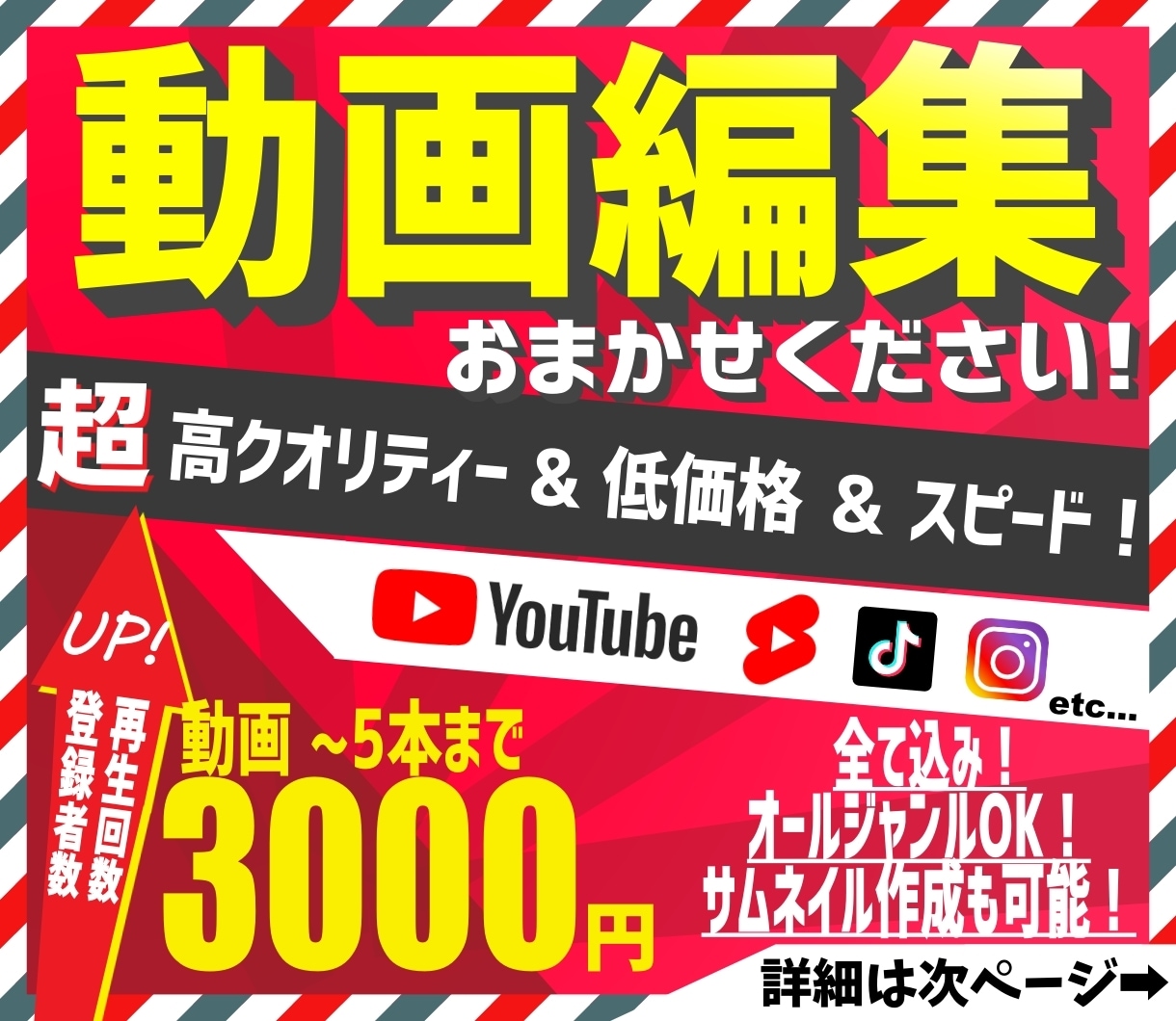 最安!！ 1本600円・高品質  動画編集承ります 納得のいくまで対応致します！”修正回数無制限” ”品質重視” イメージ1