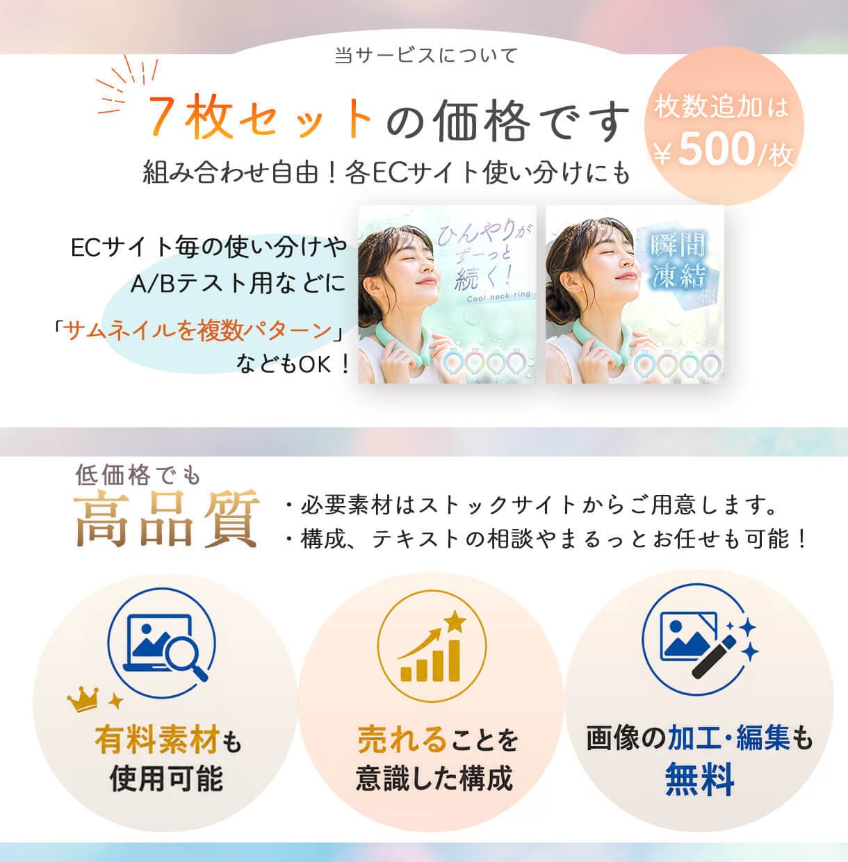 7枚セット！魅力が伝わる画像を制作いたします 楽天Amazon自社EC❘商品画像・バナー・ヘッダーなど イメージ2
