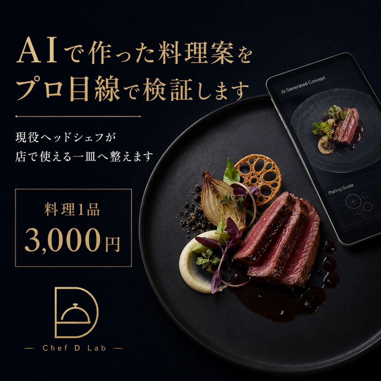 AIで作った料理案をプロ目線で検証します 現役ヘッドシェフが店で使える一皿へ整えます イメージ1