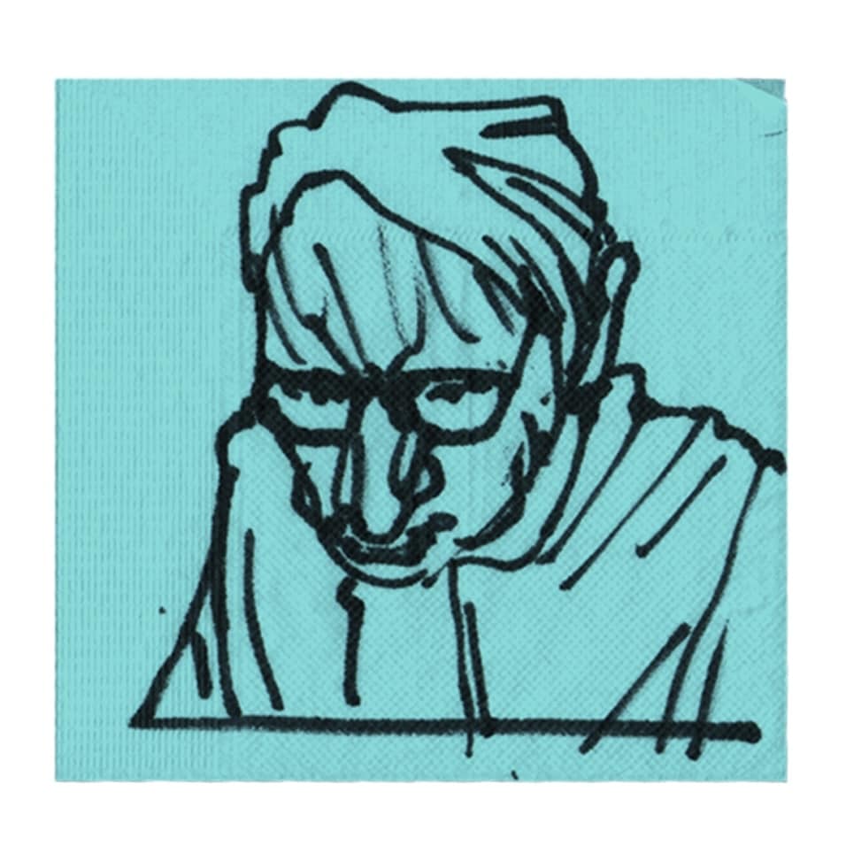 海外スケッチ風★似顔絵を描きます 紙ナプキン x 油性ペンで描く、スタイリッシュなスケッチ イメージ1