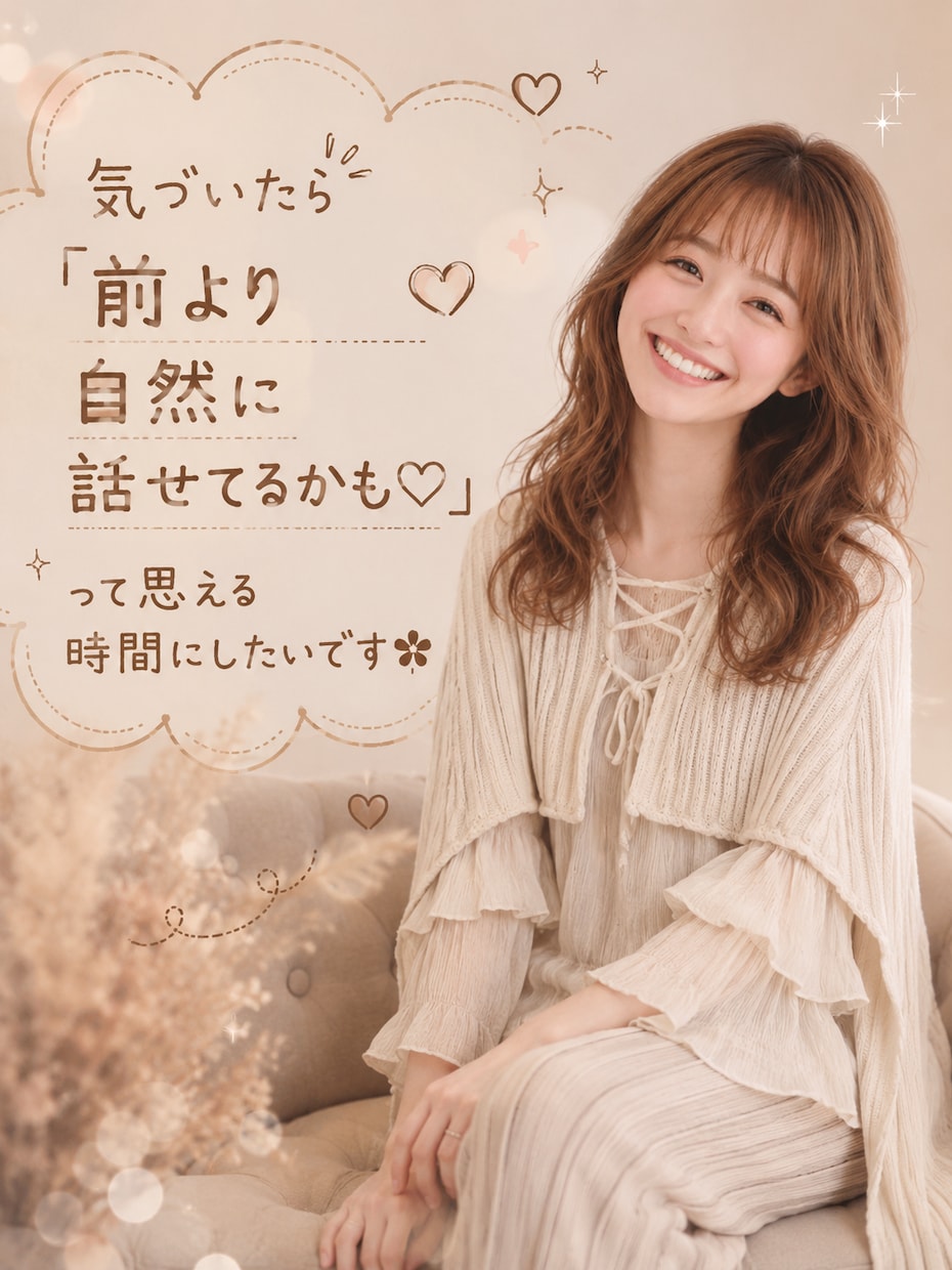 緊張してうまく話せない方♡安心して会話練習できます その緊張、ゆるっと和らげます♡ イメージ2