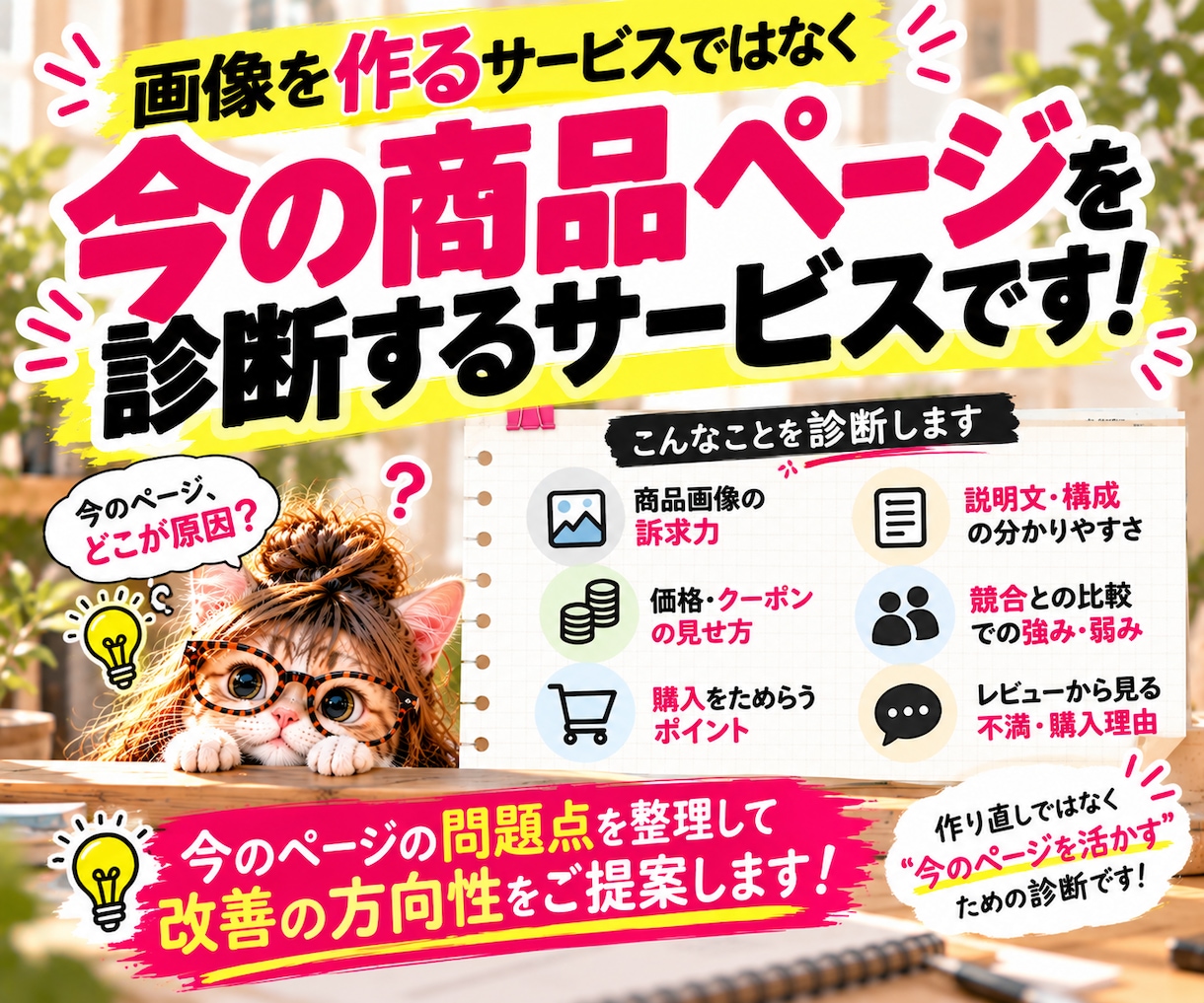 EC商品ページの改善点と優先順位を診断します 売れない原因はデザイン？競合・価格・訴求まで分析します イメージ3