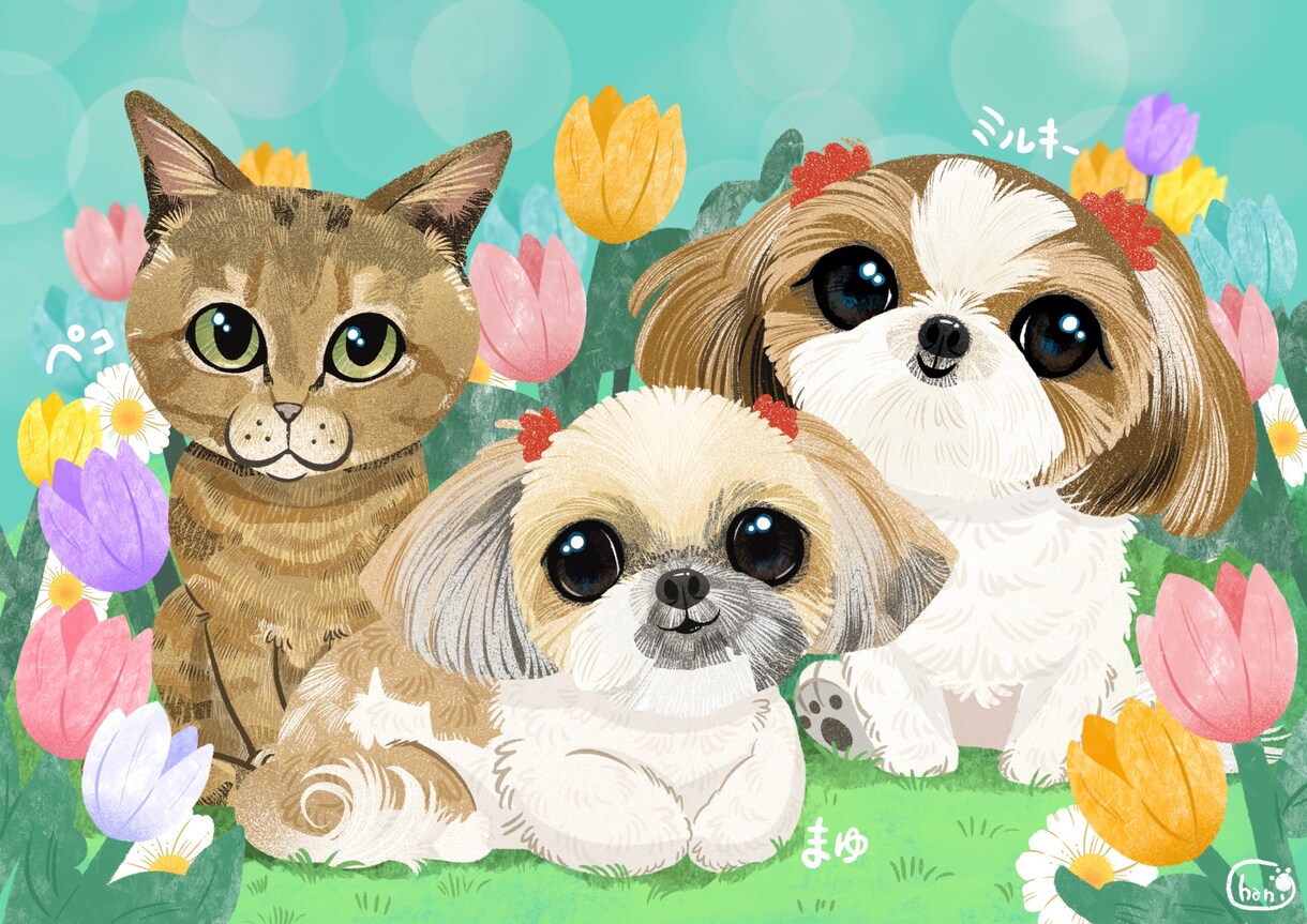 ペットをかわいくキャラクタータッチで描きます 似てる！かわいい！うちの子らしさをモットーに動物全般描けます イメージ5