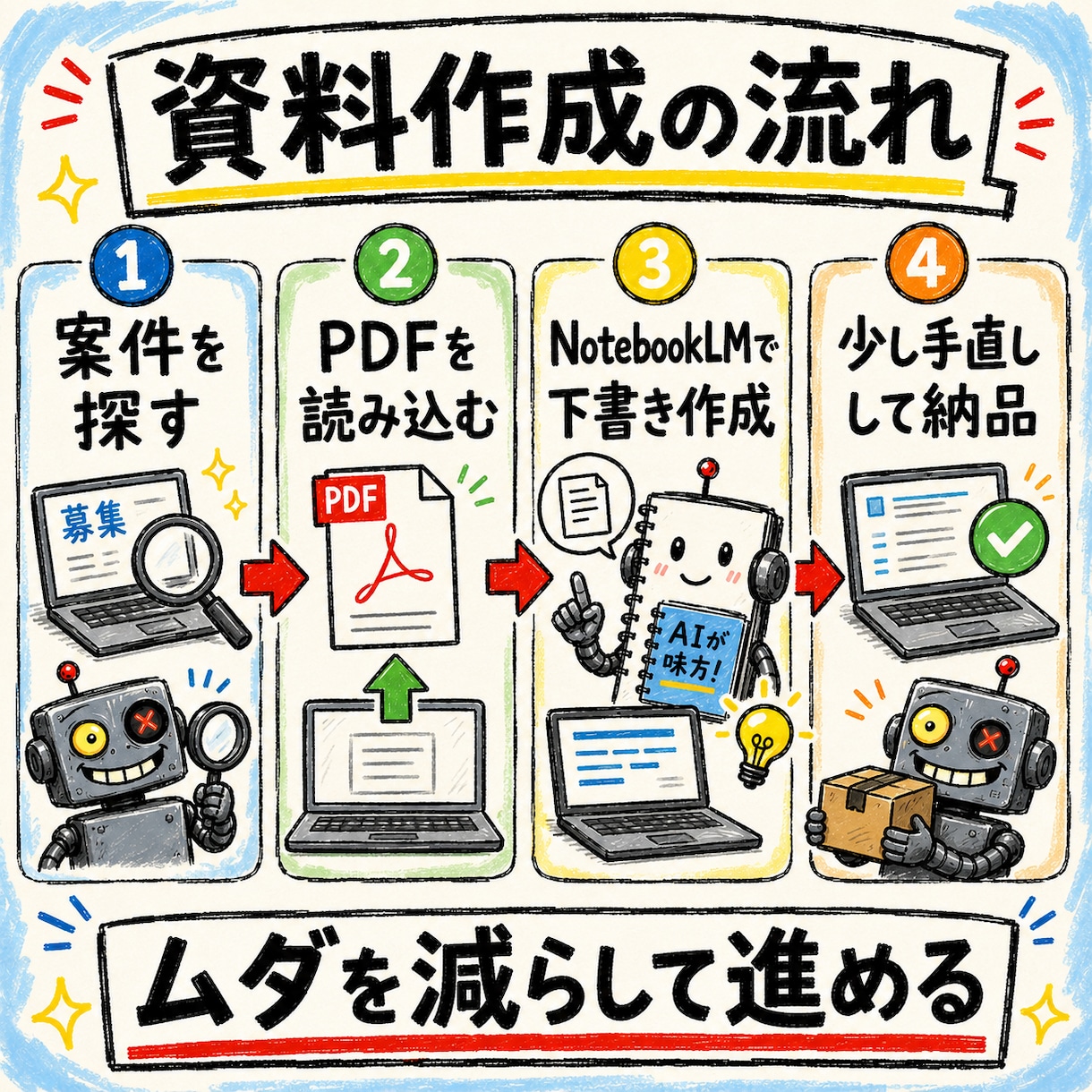 NotebookLMクラウドワークス副業相談します スキルや経験がなくても初心者が無理なく取り組めるサポート イメージ4