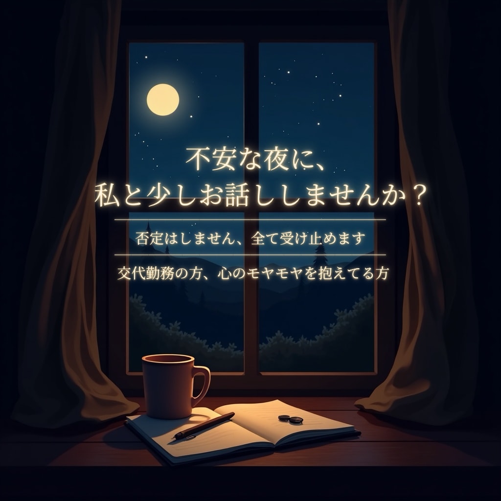 交代勤務の悩み、心のモヤモヤ、なんでも聞きます そのままの気持ちを安心して話せる場所 イメージ1
