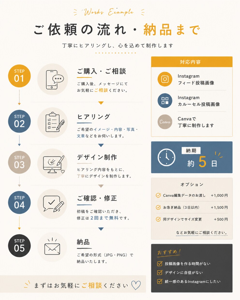 目を惹くInstagram投稿画像を制作します あなたらしさが伝わるデザインを丁寧に作成します イメージ6