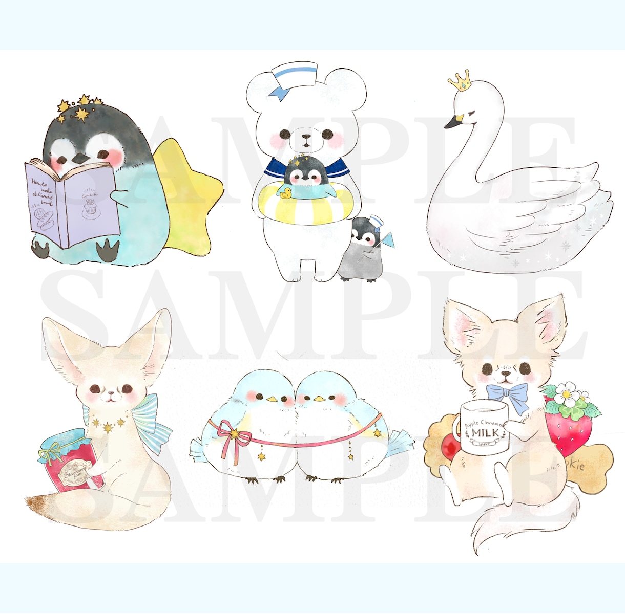 かわいい動物のほんわかイラストお描きします ふんわりかわいいファンシーな癒しイラスト、アイコンプレゼント イメージ5