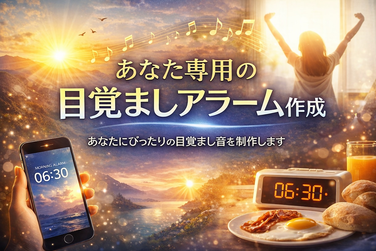 あなた専用の目覚ましアラーム作成します 朝スッキリ起きられる音を制作します。 イメージ1
