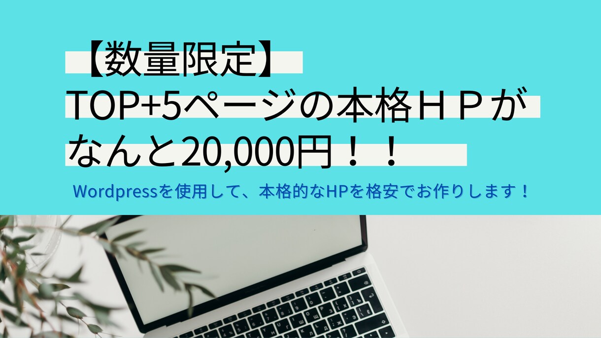 Wordpressで本格的なHPを格安で作成します 【数量限定】TOP+5P！本格的なHPを格安でおつくりします イメージ1