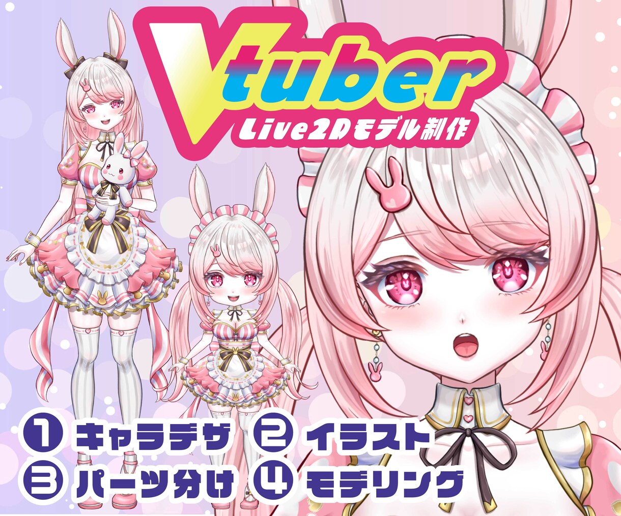 企業V並み★ちび変身できる高可動モデル制作致します 商用・グッズ化OK。著作権譲渡可 イメージ1