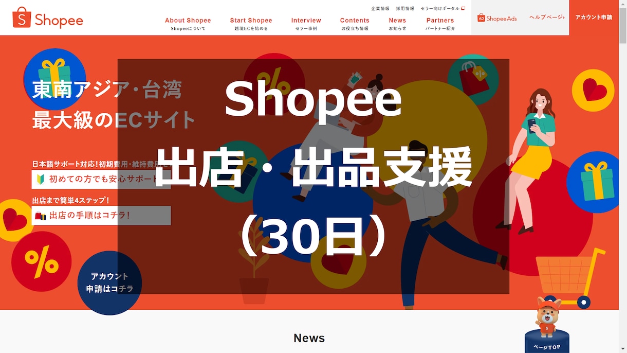 Shopee（越境EC）出店を伴走支援します 出店・出品・プロモーション設定支援（30日） イメージ1