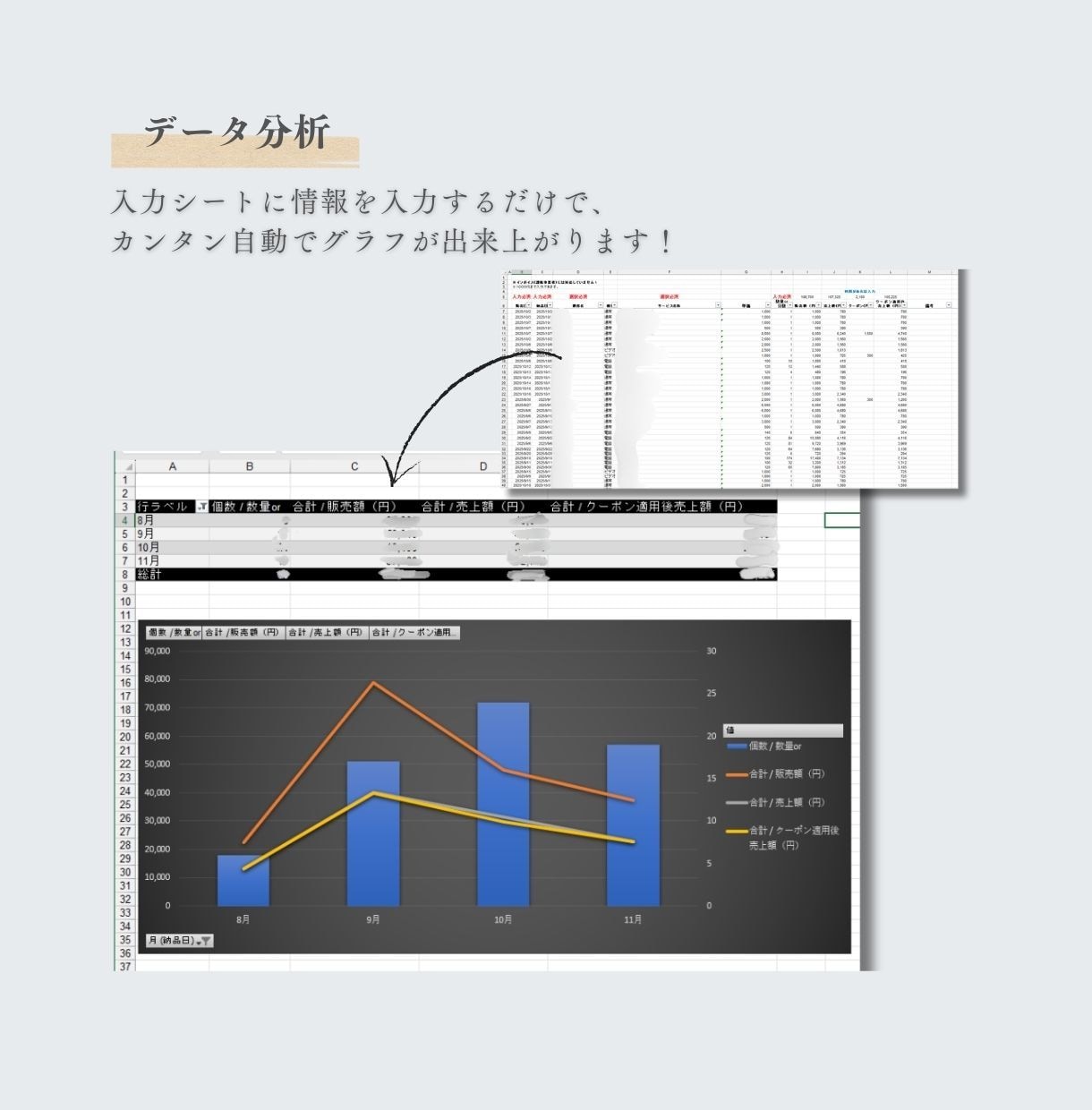 時間を節約！Excelでフォーマット作成します お手頃価格で関数が苦手な人でも簡単に使える(^^♪ イメージ3